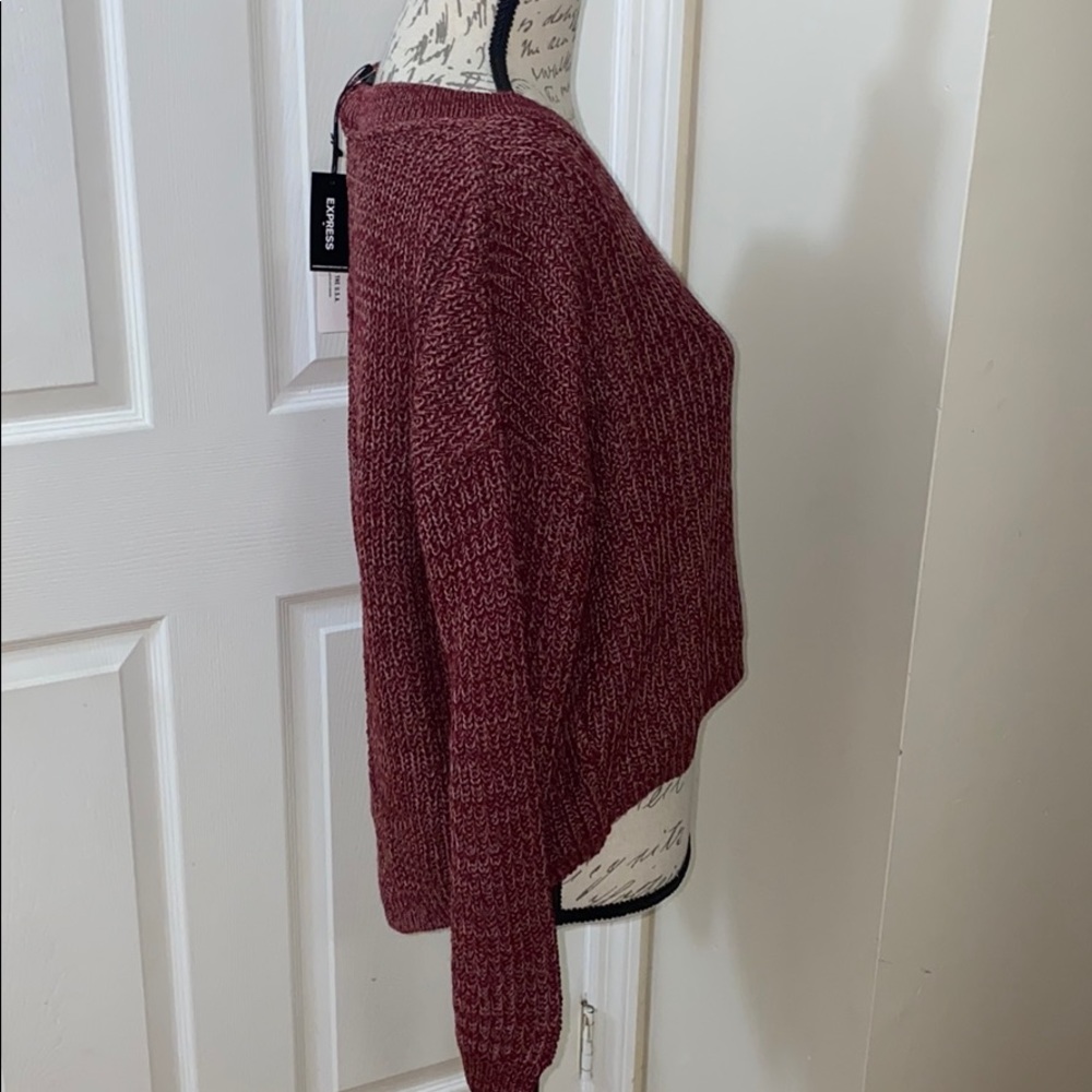 Express Cable Split Back Sweater - Picture 5 of 5